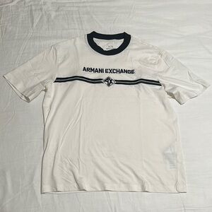 Armani Exchange White Short Sleeve Tee Casual Style
